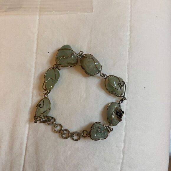 Silver Indian row gemstone bracelet - Picture 3 of 6